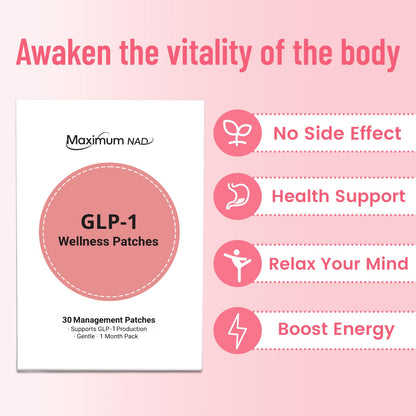 Maximum NAD GLP-1 Wellness Patches – 30 Count | Natural Ingredients, Easy to Remove