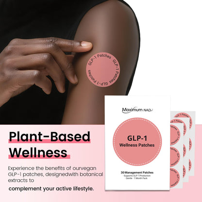 Maximum NAD GLP-1 Wellness Patches – 30 Count | Natural Ingredients, Easy to Remove