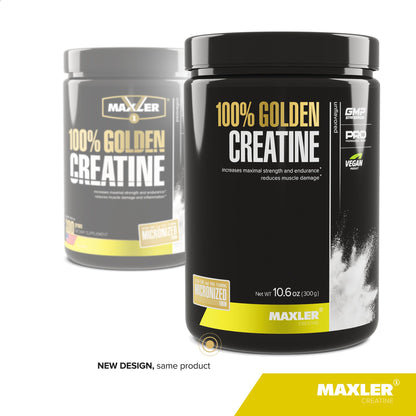 Maxler 100% Golden Creatine – Micronized Creatine Monohydrate Powder 300 g | Gluten Free, Unflavored, Vegan