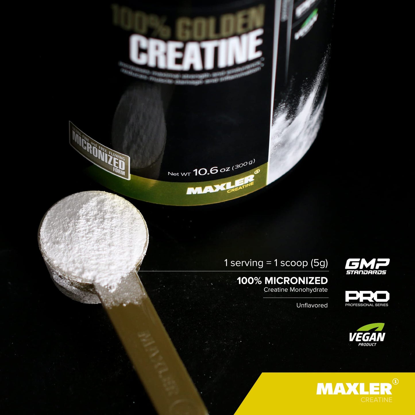 Maxler 100% Golden Creatine – Micronized Creatine Monohydrate Powder (600 g)