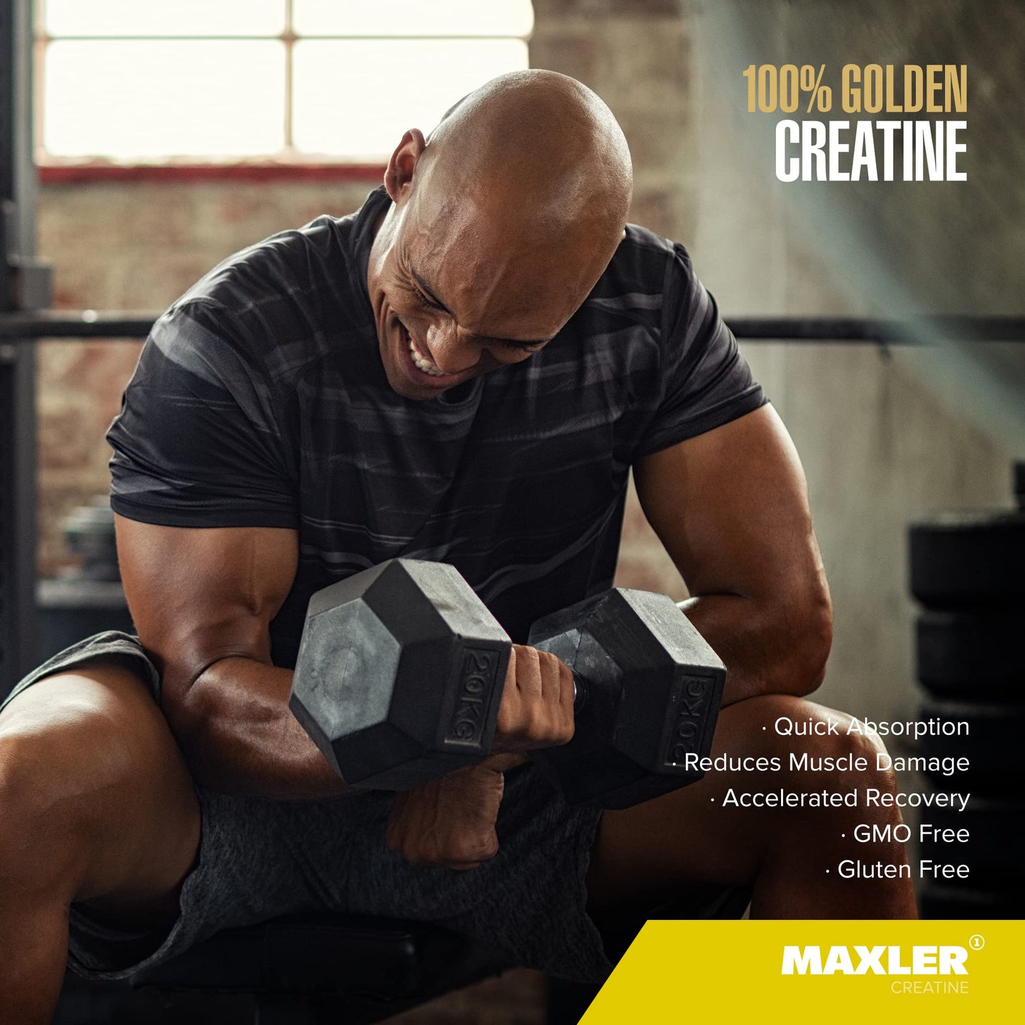 Maxler 100% Golden Creatine – Micronized Creatine Monohydrate Powder 300 g | Gluten Free, Unflavored, Vegan