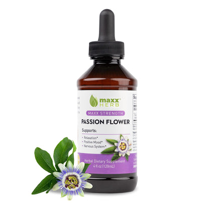 Maxx Herb Passion Flower Extract - Max Strength Liquid for Relaxation & Stress Relief (4 oz)