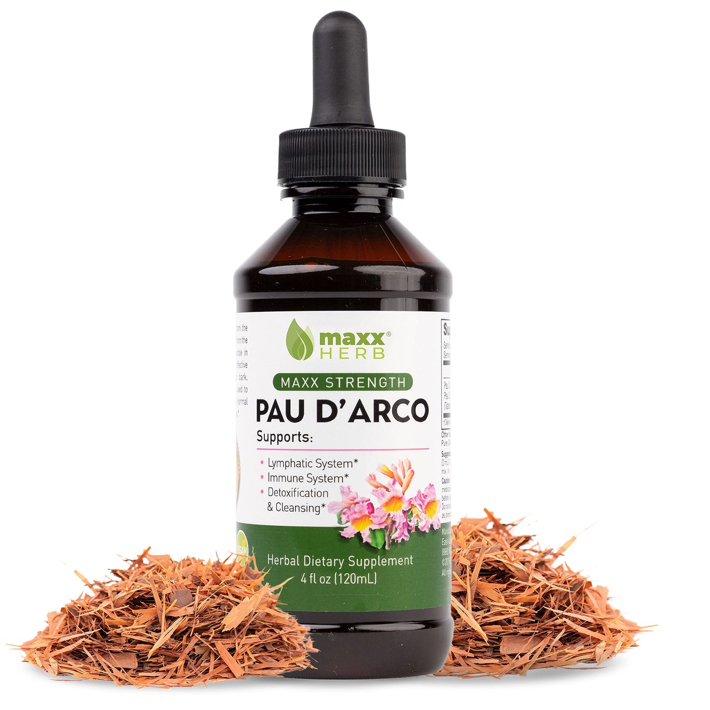 Maxx Herb PAU D'Arco Tincture - Max Strength PAU D'Arco Extract for Immune Support - 4 Oz Bottle