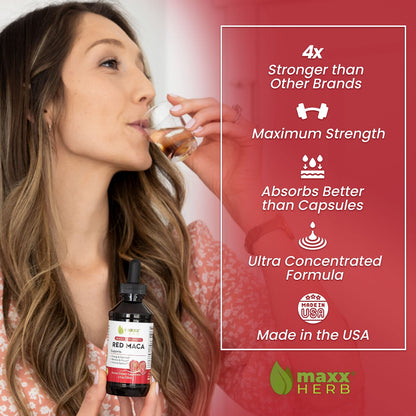 Maxx Herb Red Maca Root Extract | Max Strength Liquid Drops 4oz