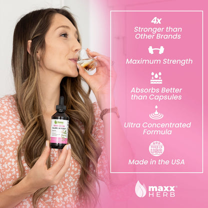 Maxx Herb Valerian Root Extract – Max Strength Liquid for Relaxation & Restful Sleep | Alcohol-Free 4 Oz
