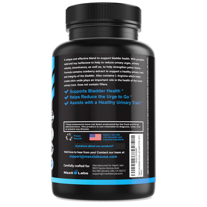 MaxX Labs Bladder Control Supplement - Overactive Bladder Pills with Cranberry, Pumpkin Seed Oil & Vitamin D3 | 60CT
