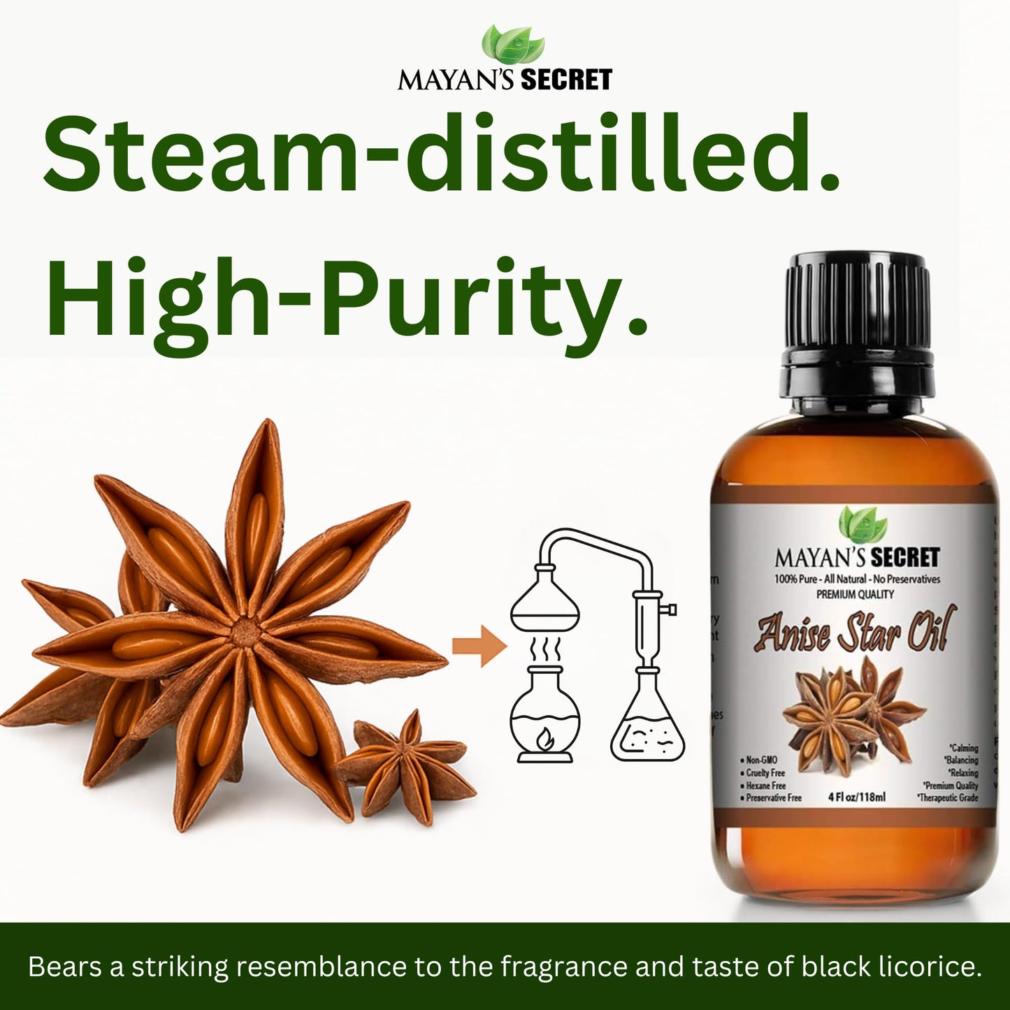 Mayan's Secret 4oz Anise Star Essential Oil - Pure & Undiluted