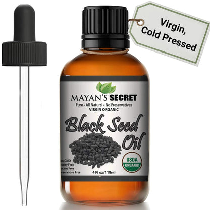 Mayan's Secret 4oz Cold-Pressed Black Cumin Seed Oil – Organic Virgin Nigella Sativa