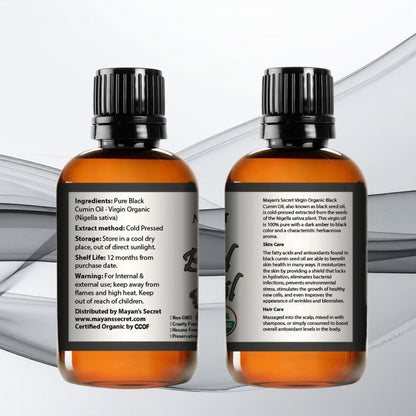 Mayan's Secret 4oz Cold-Pressed Black Cumin Seed Oil – Organic Virgin Nigella Sativa