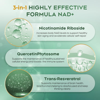 MayBeJiangWei NAD Liposomal NR 900mg - Anti-Aging, Energy & Focus