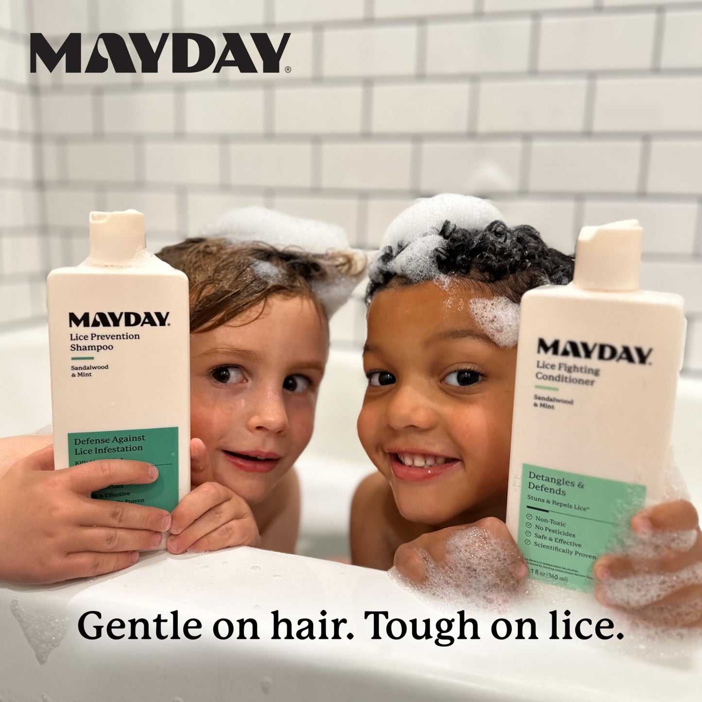 MAYDAY Lice Fighting Conditioner – Sandalwood & Mint | Non-Toxic, Pesticide-Free, 12.1oz (360ml)
