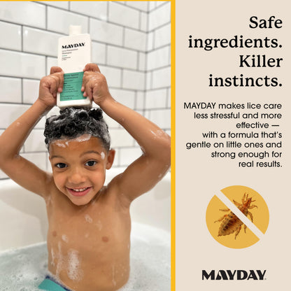 MAYDAY Lice Prevention Shampoo: Sandalwood & Mint, Non-Toxic (12oz)