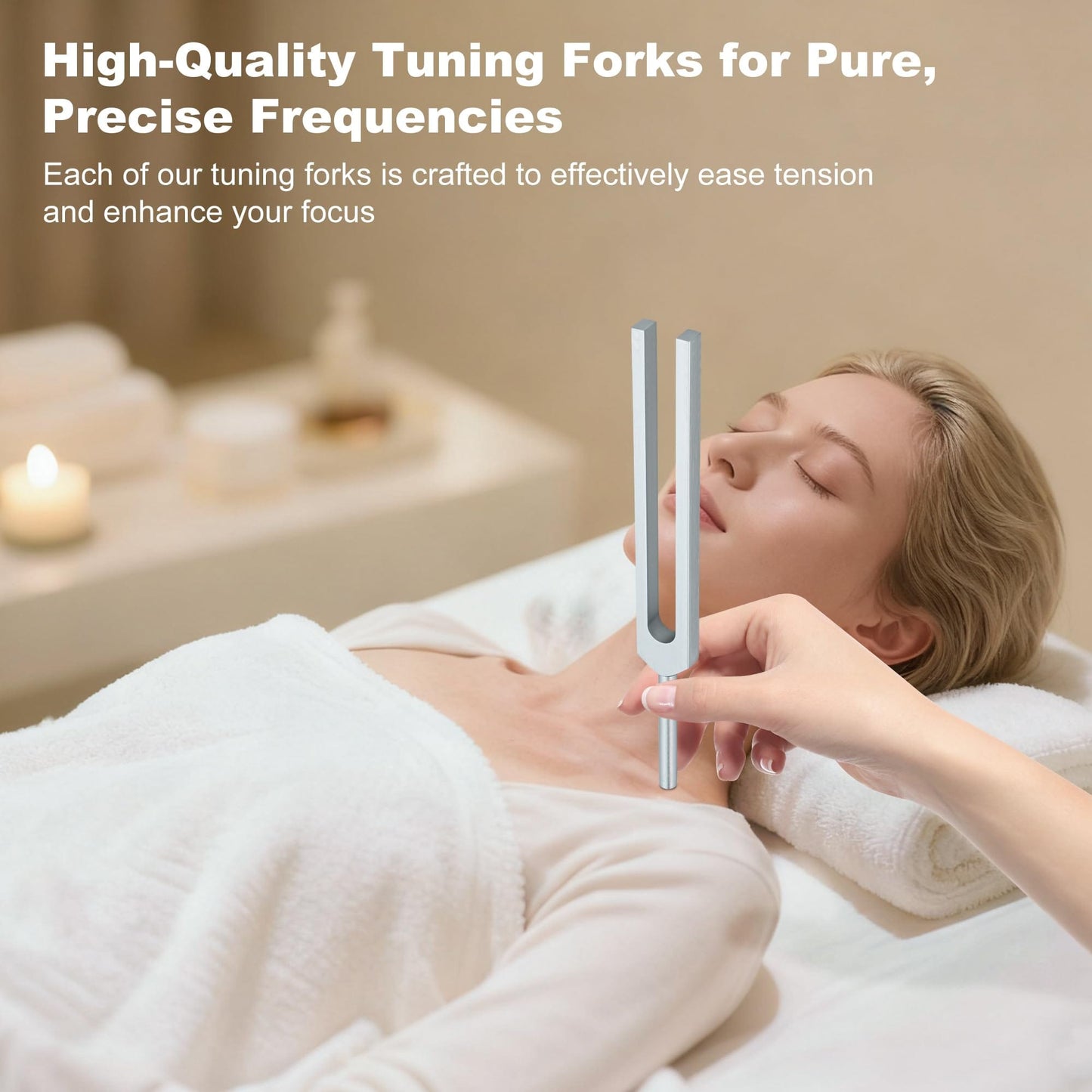 Mayful Tuning Forks for Healing Set – 128Hz, 136Hz, 256Hz, 384Hz with Activator