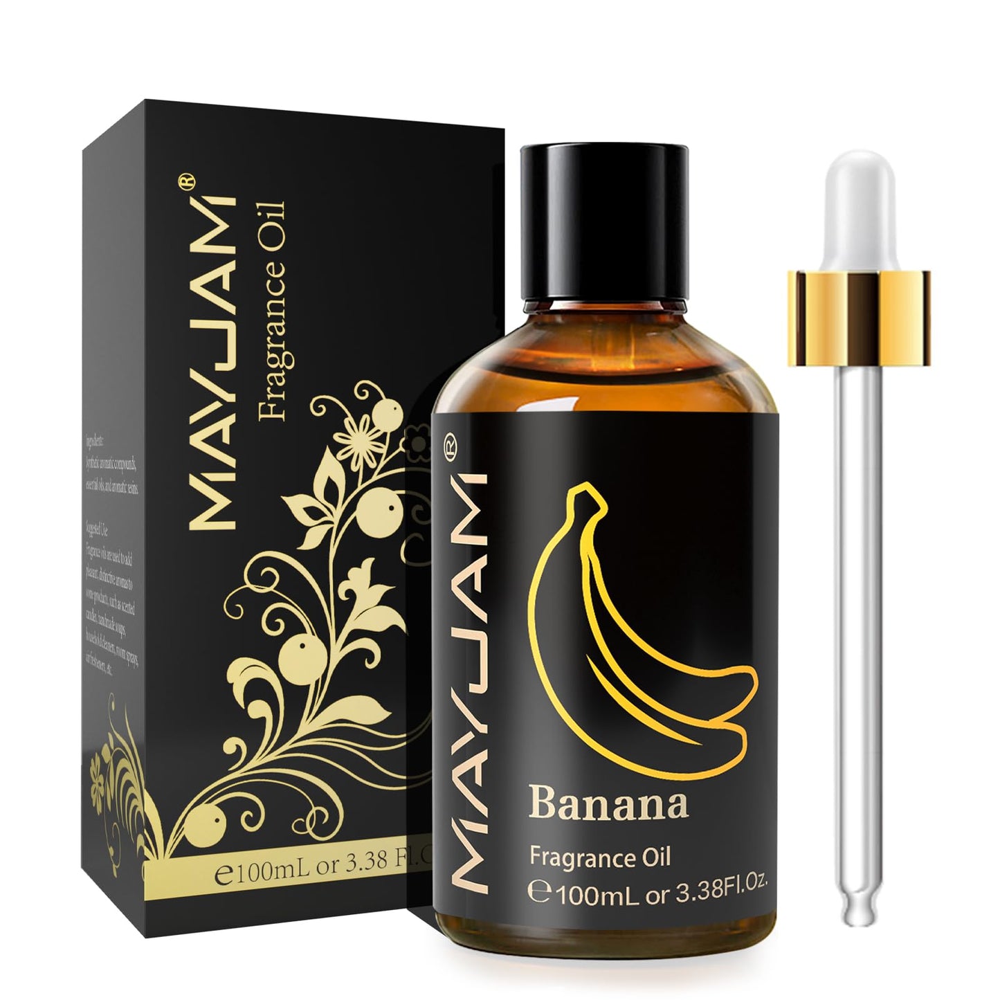 MAYJAM Banana Fragrance Oil 100ml with Glass Dropper – Diffusers, Soap & Candle Making