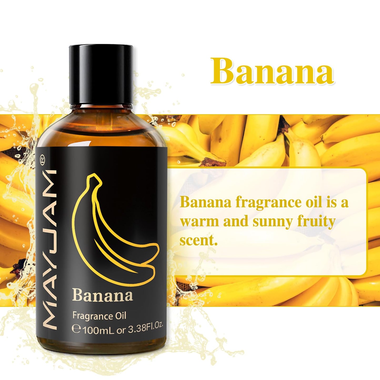 MAYJAM Banana Fragrance Oil 100ml with Glass Dropper – Diffusers, Soap & Candle Making