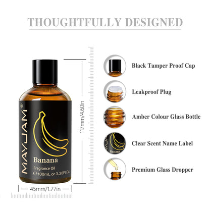 MAYJAM Banana Fragrance Oil 100ml with Glass Dropper – Diffusers, Soap & Candle Making