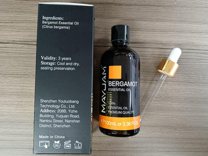 MAYJAM Bergamot Fragrance Oil 100ml with Glass Dropper - Diffuser