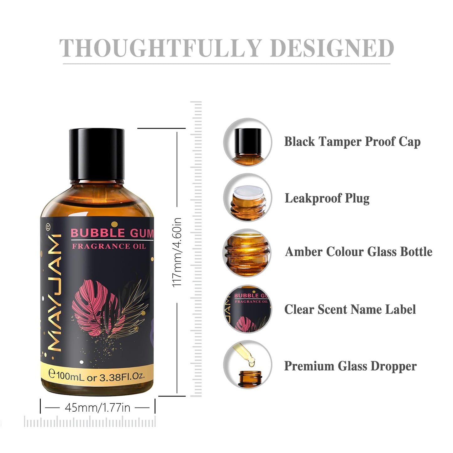 MAYJAM Bubble Gum Fragrance Oil 100ml | Glass Dropper for Diffusers, Soap & Candles