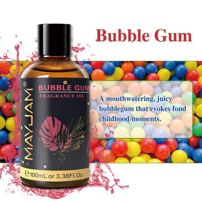 MAYJAM Bubble Gum Fragrance Oil 100ml | Glass Dropper for Diffusers, Soap & Candles