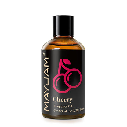 MAYJAM Cherry Fragrance Oil 100ml | Long-Lasting Diffuser Oil with Glass Dropper