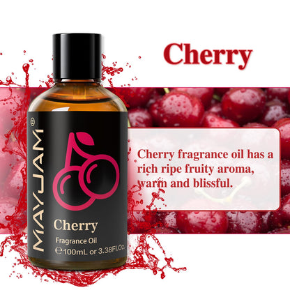 MAYJAM Cherry Fragrance Oil 100ml | Long-Lasting Diffuser Oil with Glass Dropper