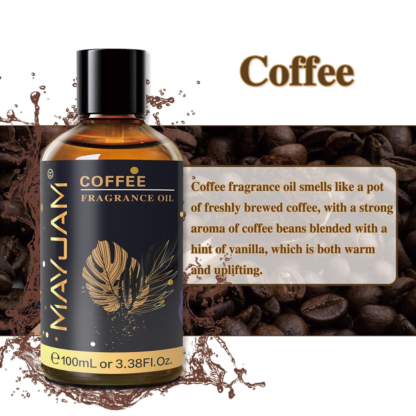 MAYJAM Coffee Fragrance Oil 100ML | Glass Dropper | Diffusers & DIY
