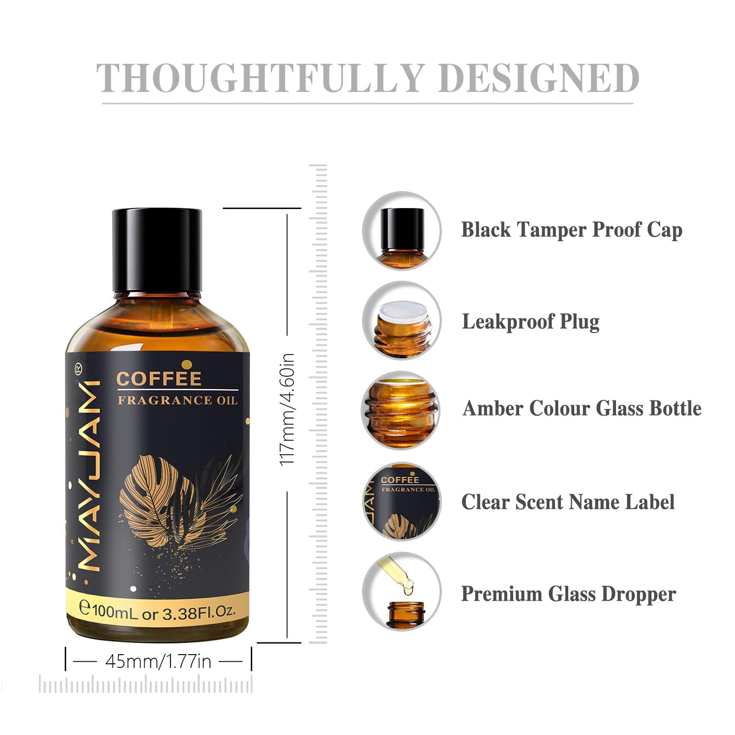 MAYJAM Coffee Fragrance Oil 100ML | Glass Dropper | Diffusers & DIY