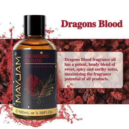 MAYJAM Dragons Blood Fragrance Oil 100ml | Glass Dropper | Diffusers, Soap & Candle Making