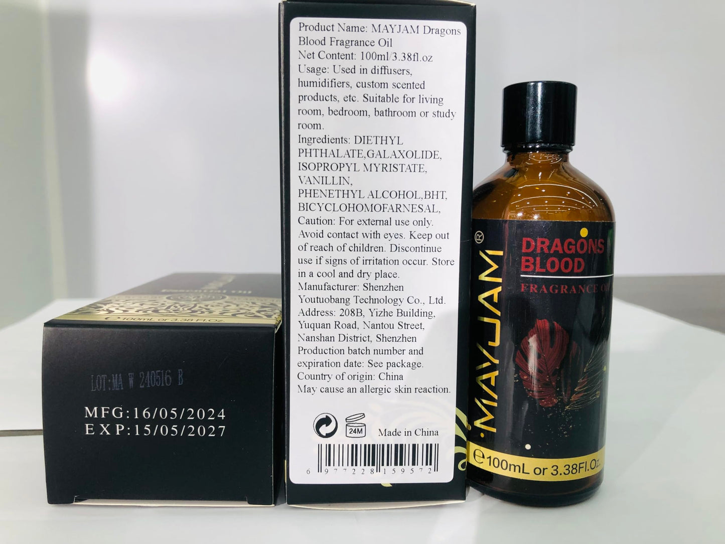 MAYJAM Dragons Blood Fragrance Oil 100ml | Glass Dropper | Diffusers, Soap & Candle Making