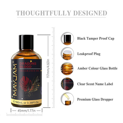 MAYJAM Dragons Blood Fragrance Oil 100ml | Glass Dropper | Diffusers, Soap & Candle Making