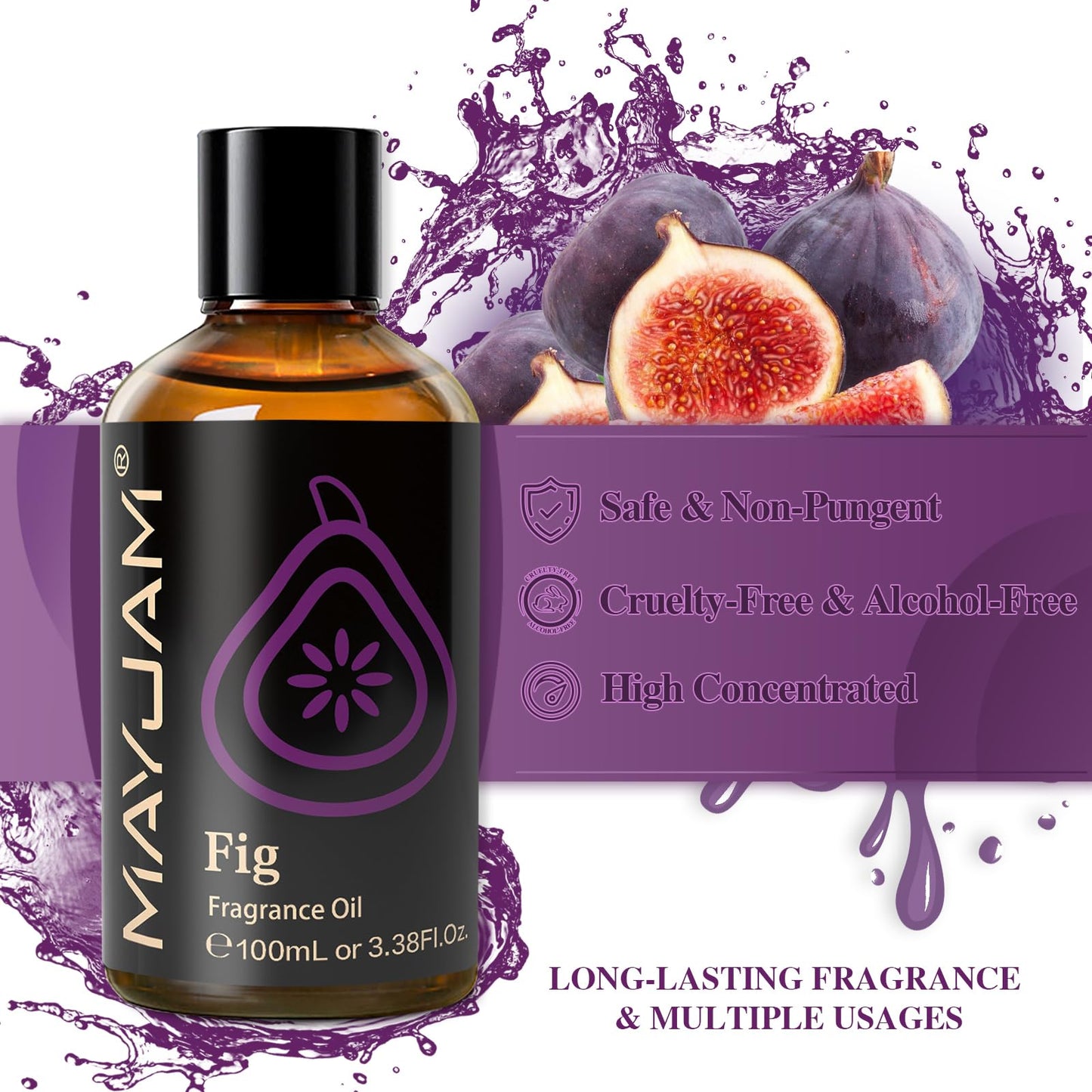 MAYJAM Fig Fragrance Oil 100ML with Glass Dropper – Diffuser & DIY Home Scents