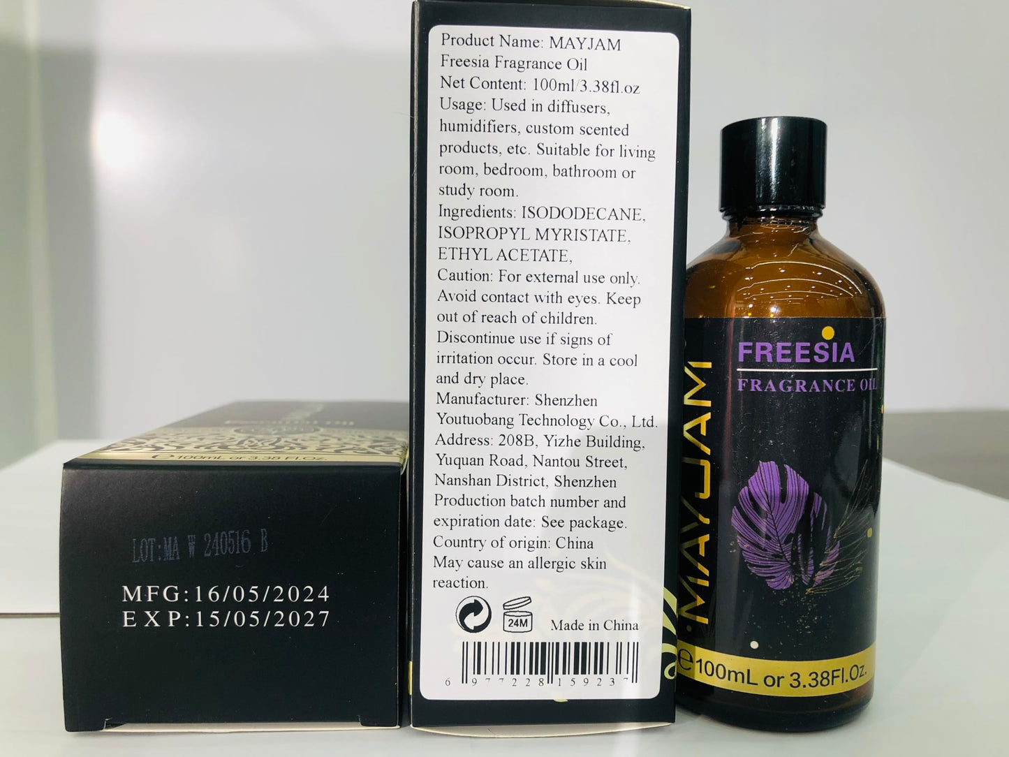 MAYJAM Freesia Fragrance Oil 100ml – Glass Dropper for Diffusers, Soap & Candle Making
