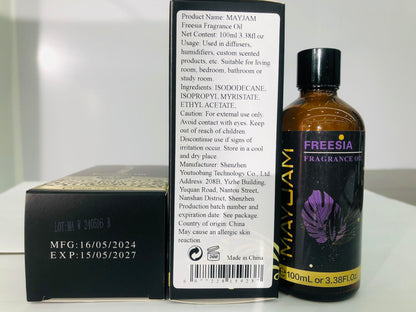MAYJAM Freesia Fragrance Oil 100ml – Glass Dropper for Diffusers, Soap & Candle Making