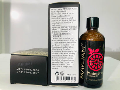 MAYJAM Passion Fruit Fragrance Oil 100ml - Amber Bottle, Diffusers & DIY
