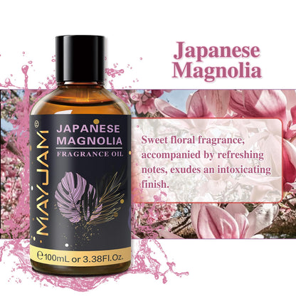 MAYJAM 100ML Japanese Magnolia Fragrance Oil with Glass Dropper – Diffuser & DIY Soap/Candle