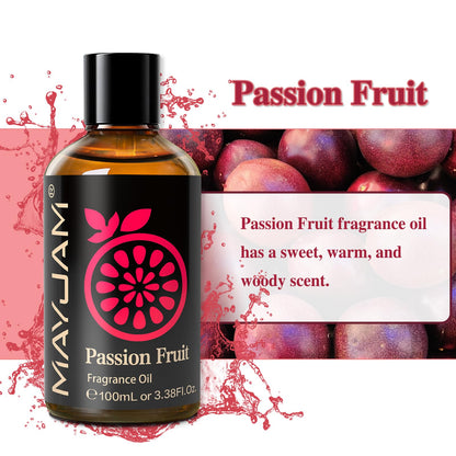 MAYJAM Passion Fruit Fragrance Oil 100ml - Amber Bottle, Diffusers & DIY