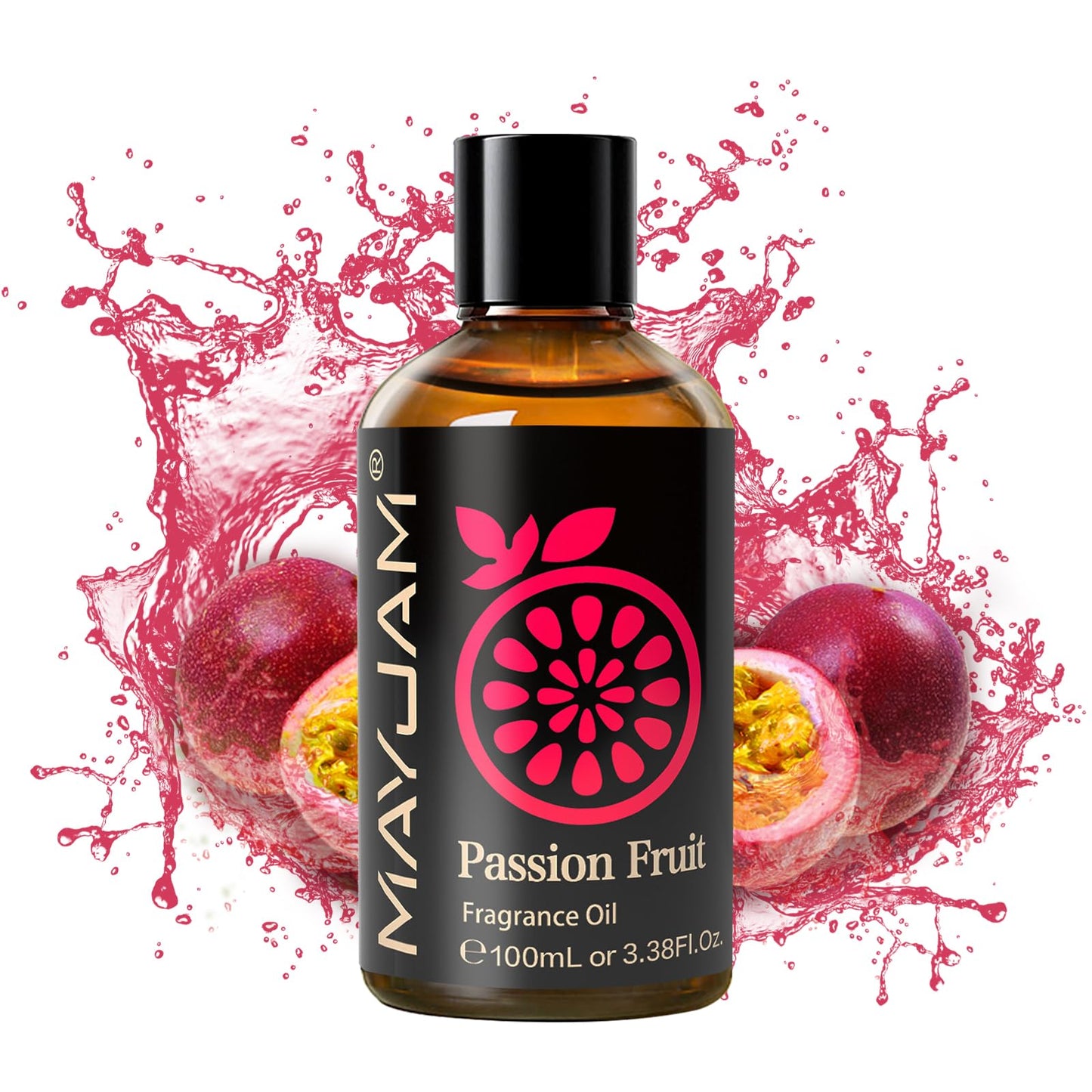 MAYJAM Passion Fruit Fragrance Oil 100ml - Amber Bottle, Diffusers & DIY