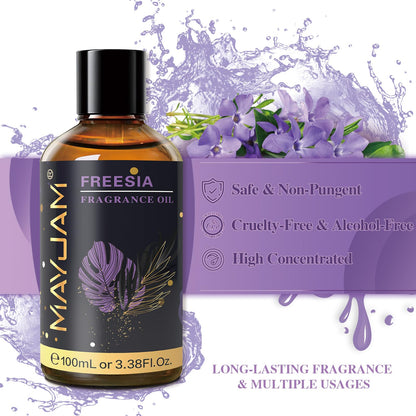 MAYJAM Freesia Fragrance Oil 100ml – Glass Dropper for Diffusers, Soap & Candle Making