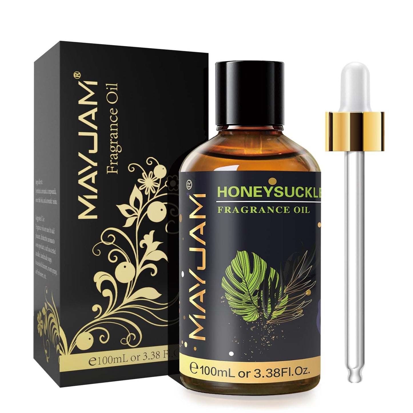MAYJAM Honeysuckle Fragrance Oil 100ml | Glass Dropper, Diffusers, DIY Soap & Candle