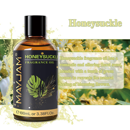 MAYJAM Honeysuckle Fragrance Oil 100ml | Glass Dropper, Diffusers, DIY Soap & Candle