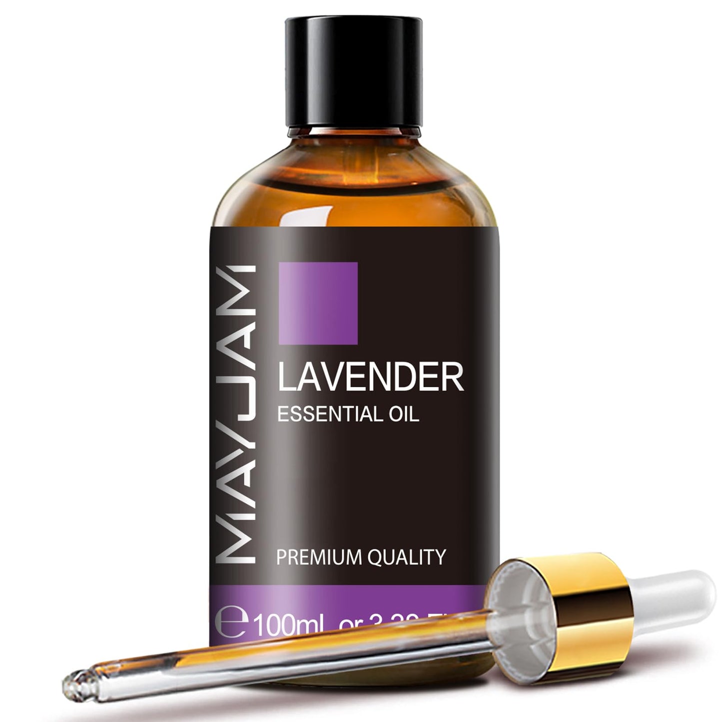 MAYJAM Lavender Essential Oil for Diffusers - 3.38 fl oz (100 ml) - Lavender Oil for Skin, Hair, Massage, Aromatherapy, Soap & Candle Making