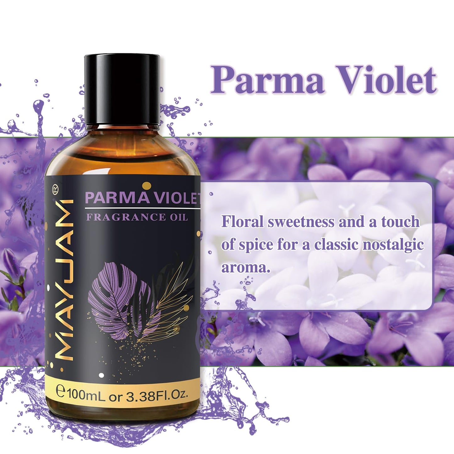 MAYJAM Parma Violet Fragrance Oil 100ml – Glass Dropper for Diffusers