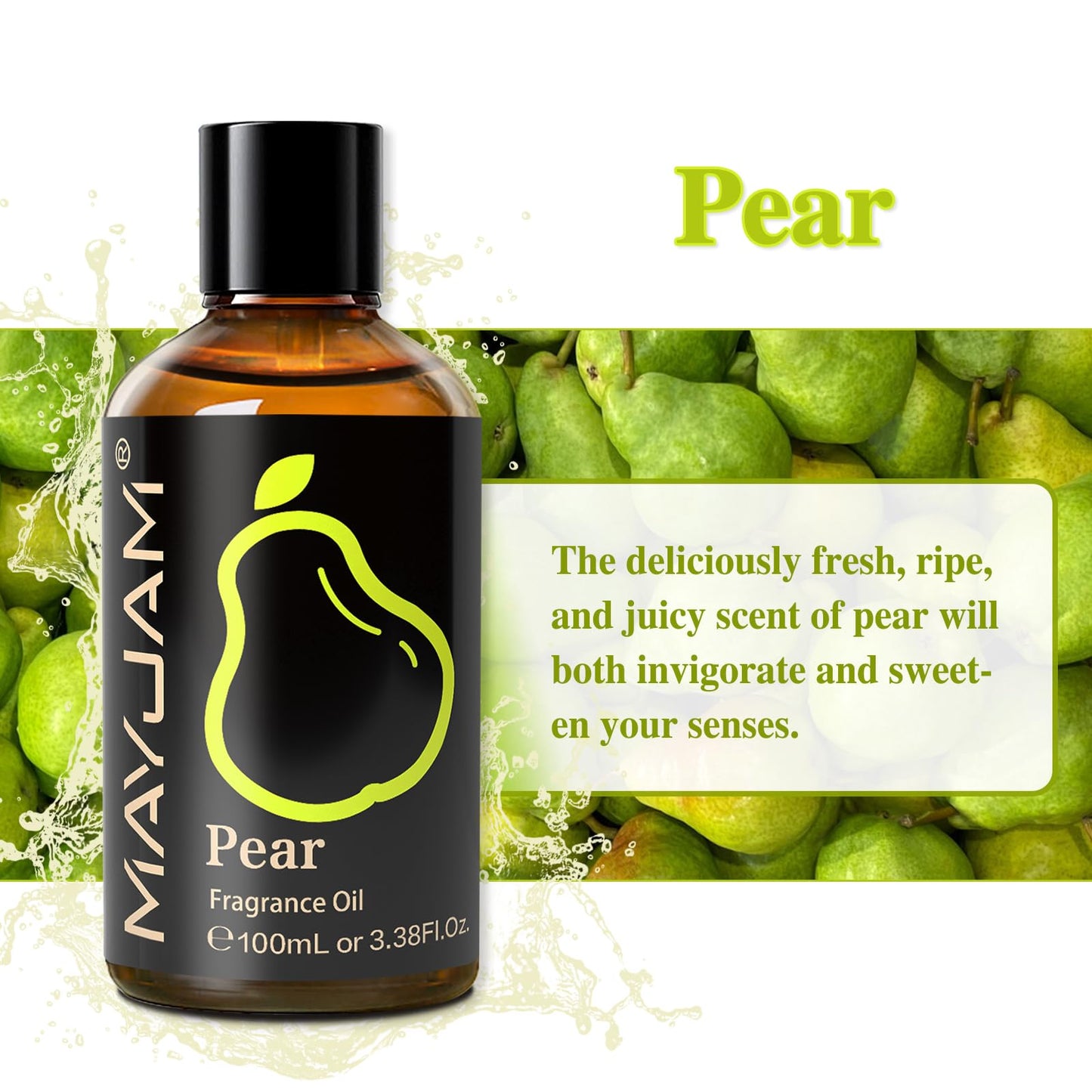 MAYJAM Pear Fragrance Oil 100ml – Diffuser & DIY Soap, Candle Making