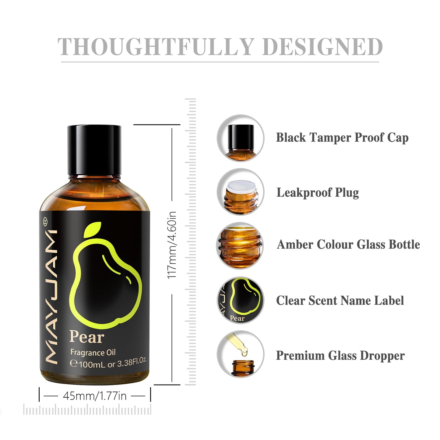 MAYJAM Pear Fragrance Oil 100ml – Diffuser & DIY Soap, Candle Making