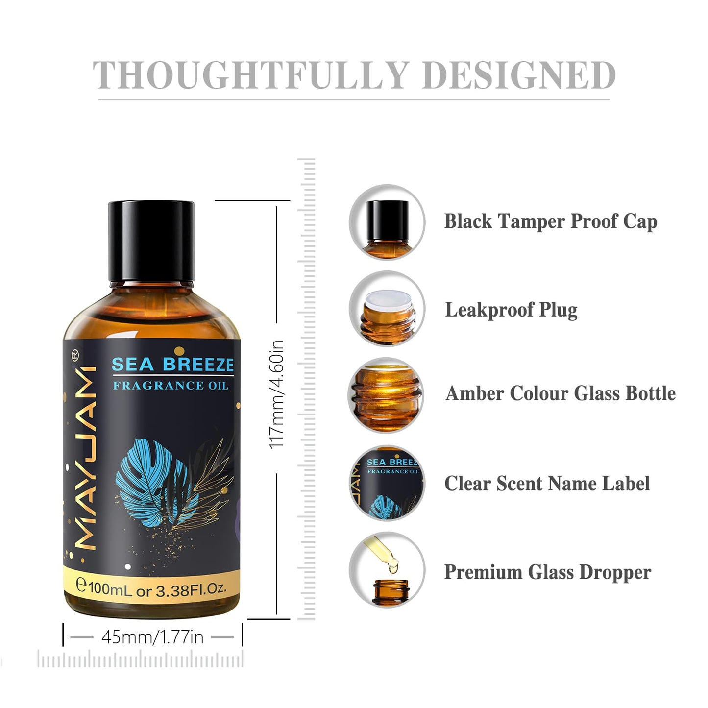 MAYJAM Sea Breeze Fragrance Oil 100ML with Glass Dropper – Diffuser & DIY