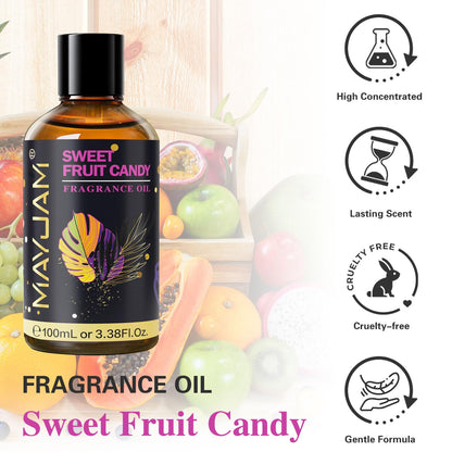 Sweet Fruit Candy Fragrance Oil for Diffusers - MAYJAM 100ml (3.38fl oz) Long-Lasting Scent