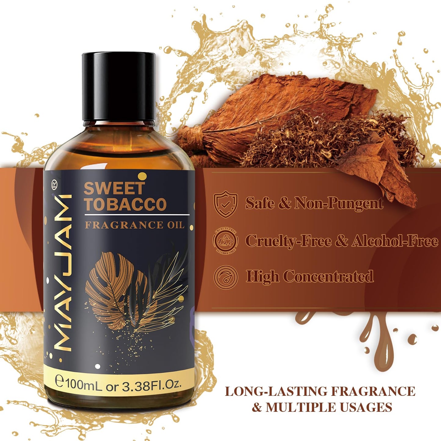 MAYJAM Sweet Tobacco Fragrance Oil 100ml – Glass Dropper for Diffusers & DIY