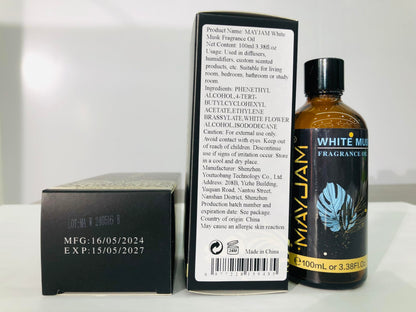 MAYJAM 100ML White Musk Fragrance Oils with Glass Dropper – Diffusers, Soap & Candle Making