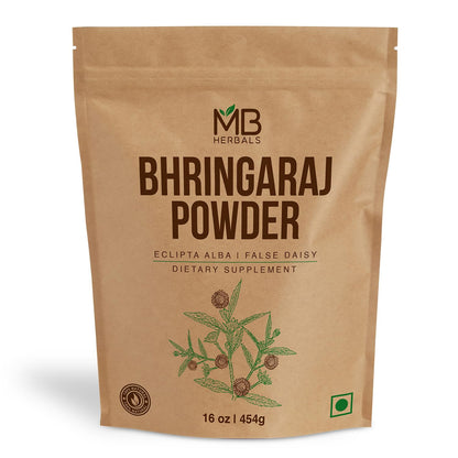 MB Herbals Pure Bhringraj Powder 454g (16 oz) | 100% Pure Bhringaraj for Hair Care