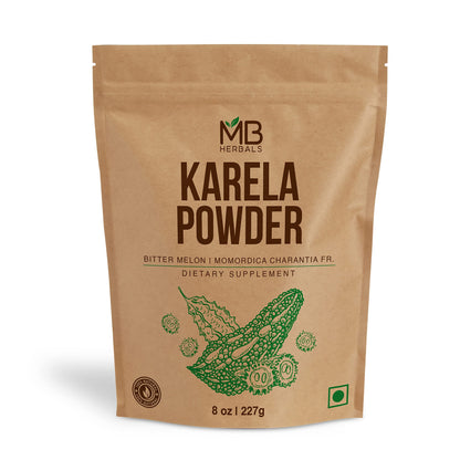 MB Herbals De-Seeded Karela Powder - 8 oz / 227 g | Non-GMO, Gluten Free